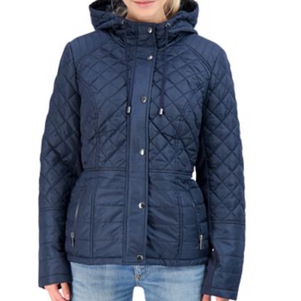 ✨Sebby Hooded Quilted Coat Junior’s XS Navy